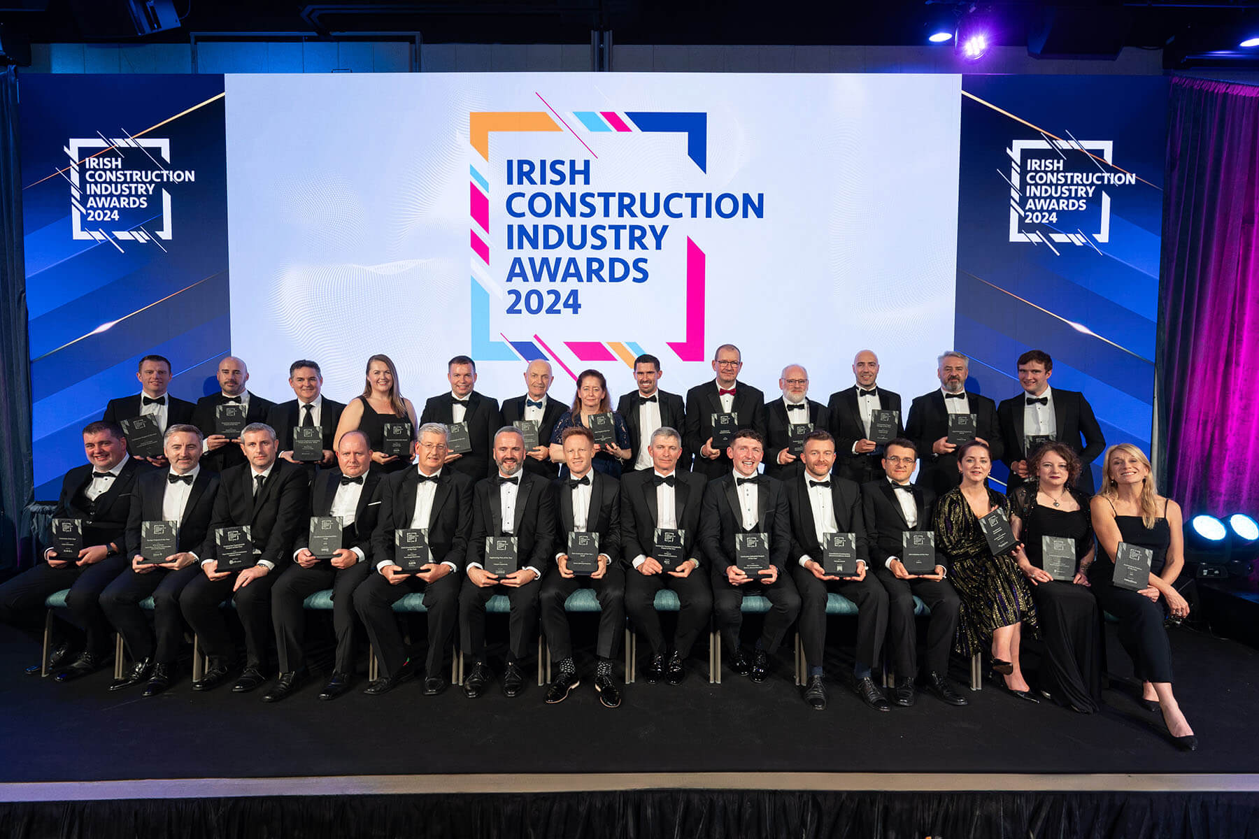 irish construction awards group on stage